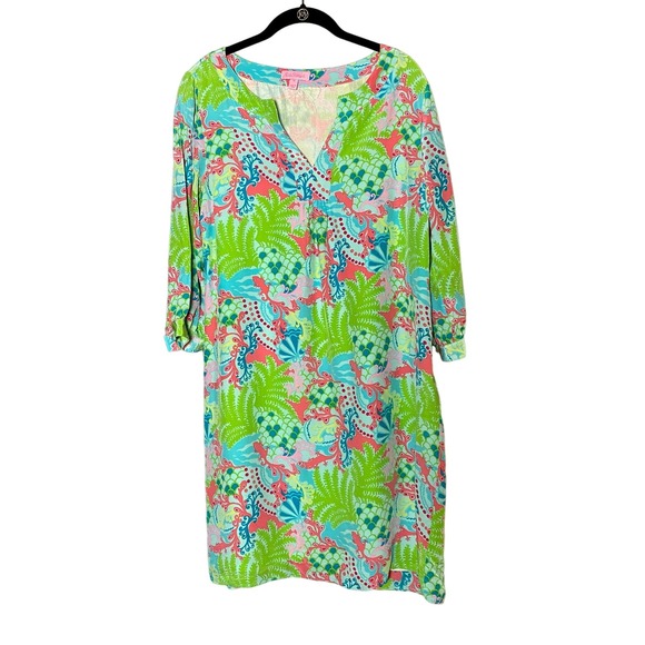 Lilly Pulitzer Dresses & Skirts - Lily Pulitzer Anya Lizard Print 100% Silk Dress size 10